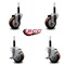 Service Caster 3.5'' Maroon Poly Wheel Swivel 3/4'' Expanding Stem Caster Set 2 Brakes, 4PK SCC-EX20S3514-PPUB-MRN-2-TLB-2-34 - alternate 4